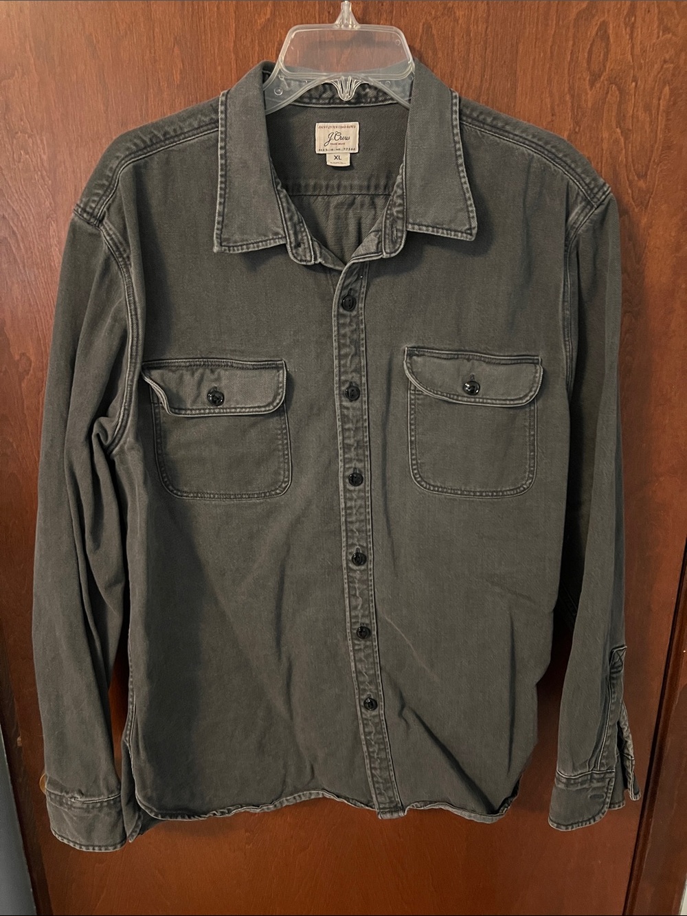 J. Crew Faded Black Button-Up Denim Shirt